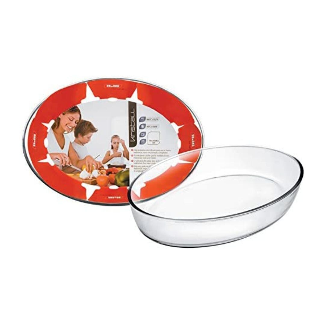 480140 FUENTE VIDRIO OVAL 400x270x65mm IBILI