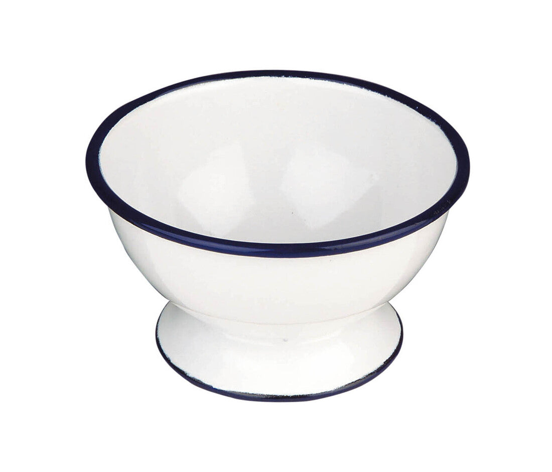 903812 BOL C/PIE ESMALTADO 12cm BLANCA IBILI