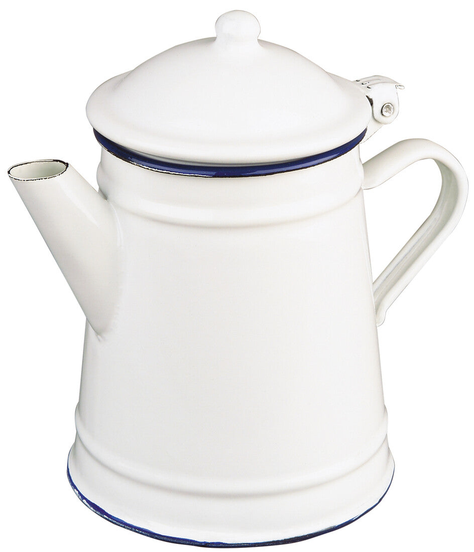 903210 CAFETERA CONICA ESMALTADA 1L BLANCA IBILI