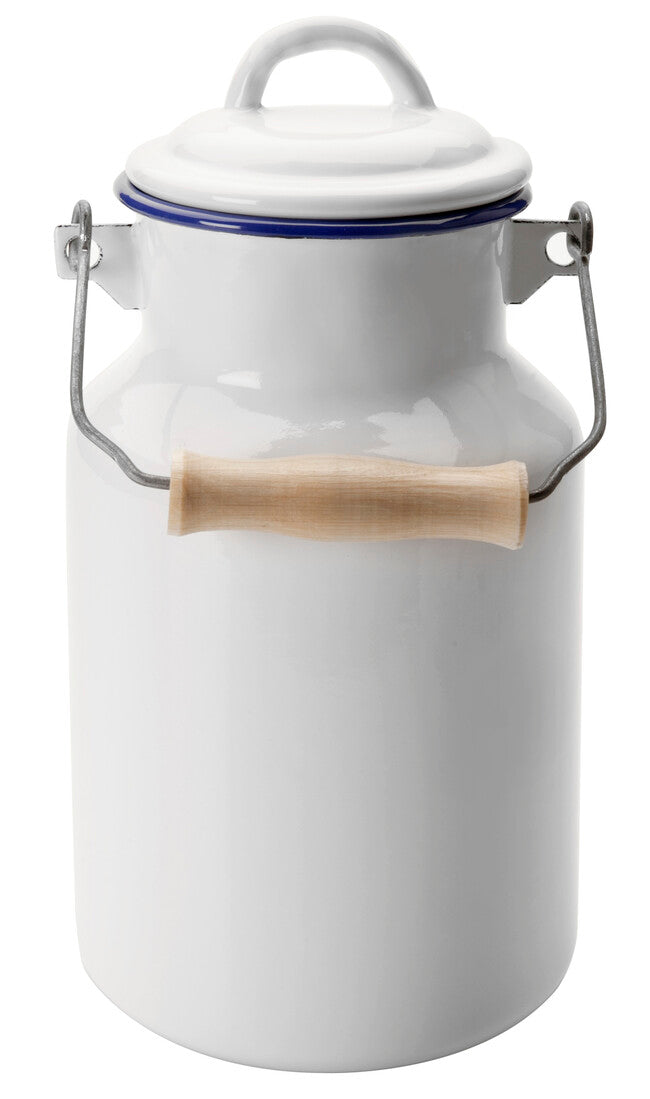 904301 IBILI ENAMELLED STEEL 1L WHITE MILK CAN