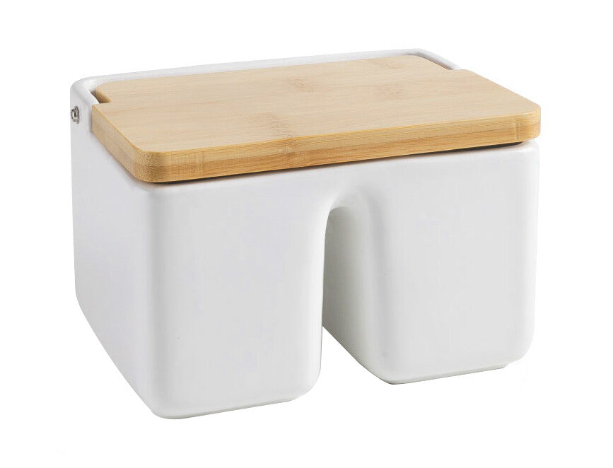 714950 DOUBLE BAMBOO SALT SHAKER WITH LID 11x11cm