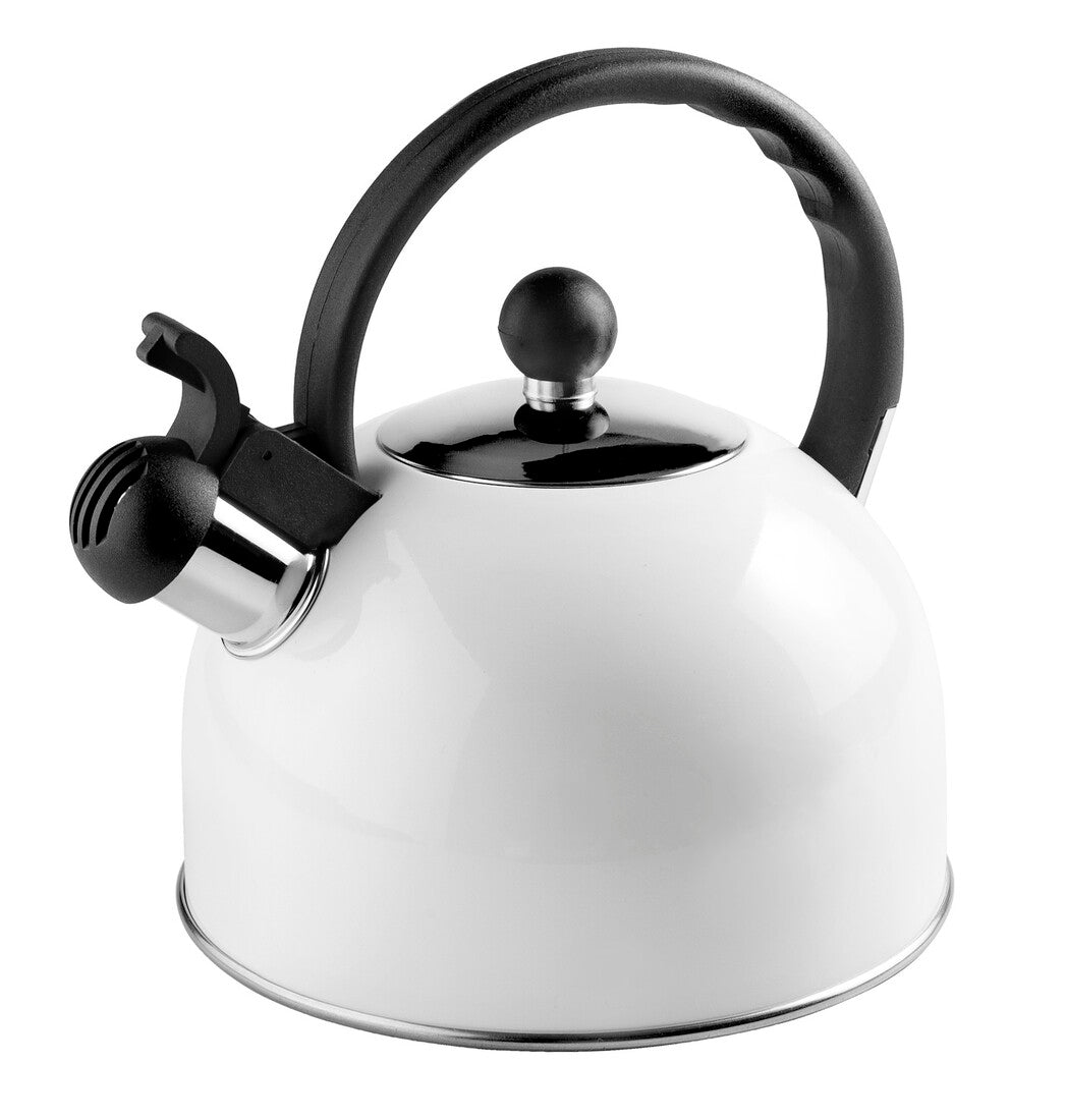 610425B WHITE STAINLESS STEEL WHISTLING KETTLE