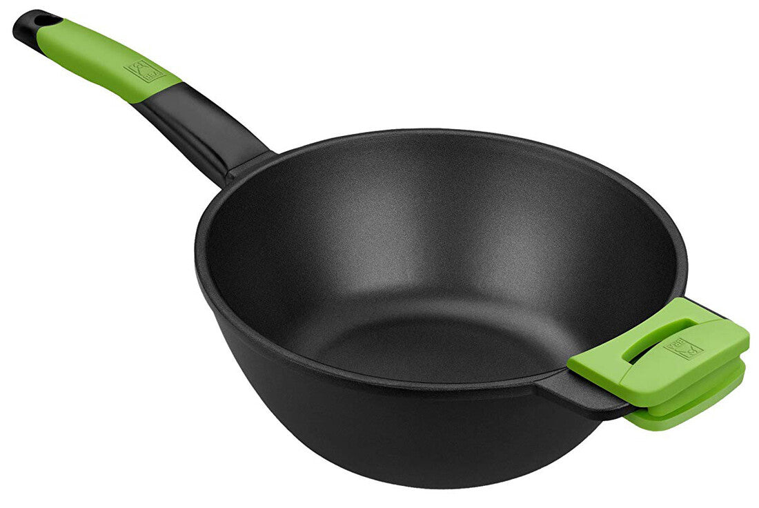 A121471 WOK WITH ALUM HANDLE AND HANDLE Ø28cm PRIOR BRA