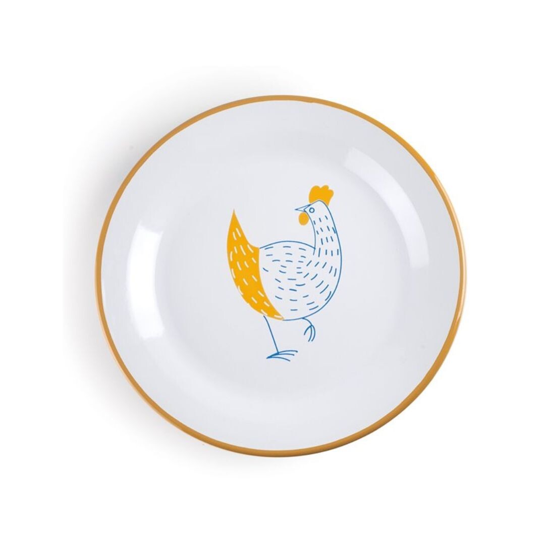 942004 BANDEJA CARNES REDONDA ACERO ESMALTADO Ø28cm GASTRO DESSIN IBILI