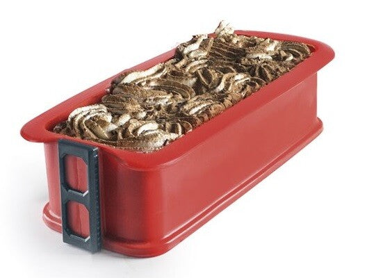 875900 MOLDE DESMONTABLE SILICONA RECTANGULAR 28x13cm CON BASE CRISTAL IBILI