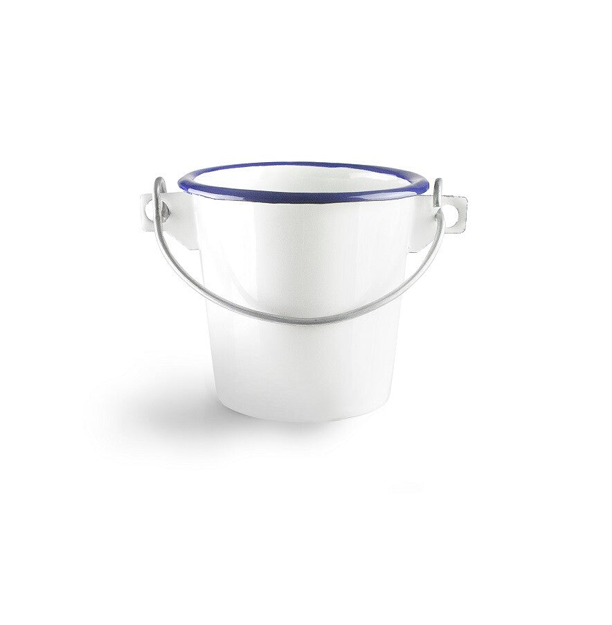 903308 CUBO ESMALTADO C/ASA BLANCO 8cm IBILI