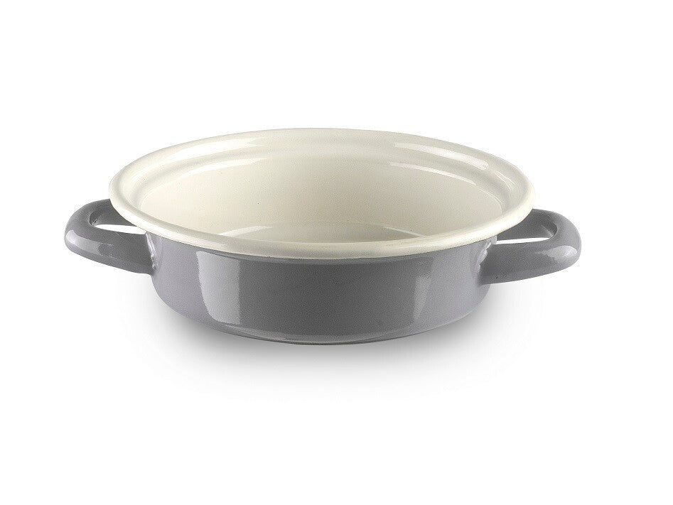 942202 ENAMELLED EGG PLATE 18cm GREY IBILI