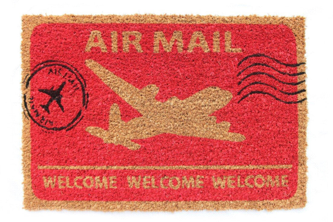 AIRMAIL MODEL PRINTED COCONUT DOORMAT 40x60 cm