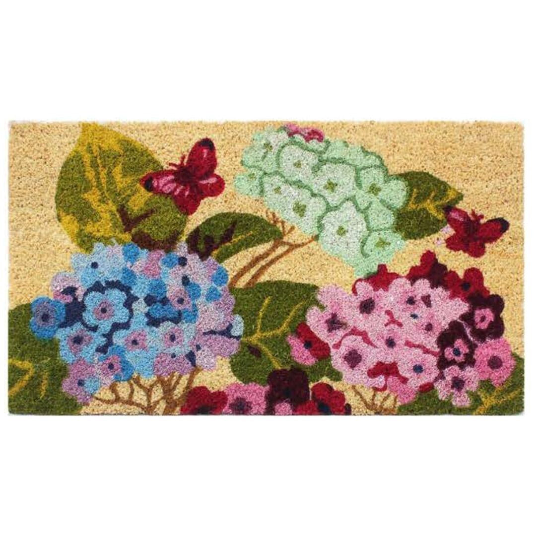 55171 STRAIGHT BOTANICAL WHITE COCO DOORMAT 40x70cm DINTEX