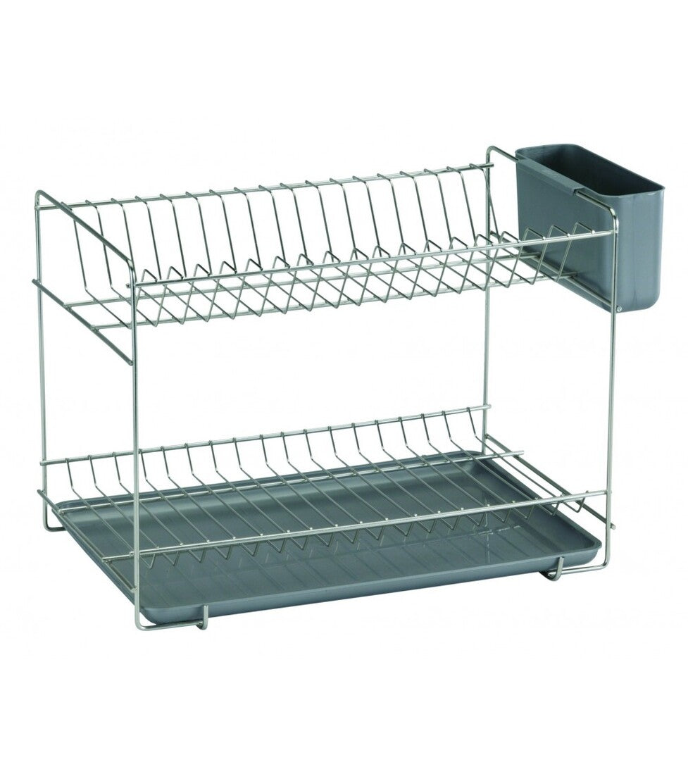 90985 ESCURREPLATO PEQUEÑO INOXIDABLE 18/8 18 PLATOS 38,5x25x28cm SAUVIC