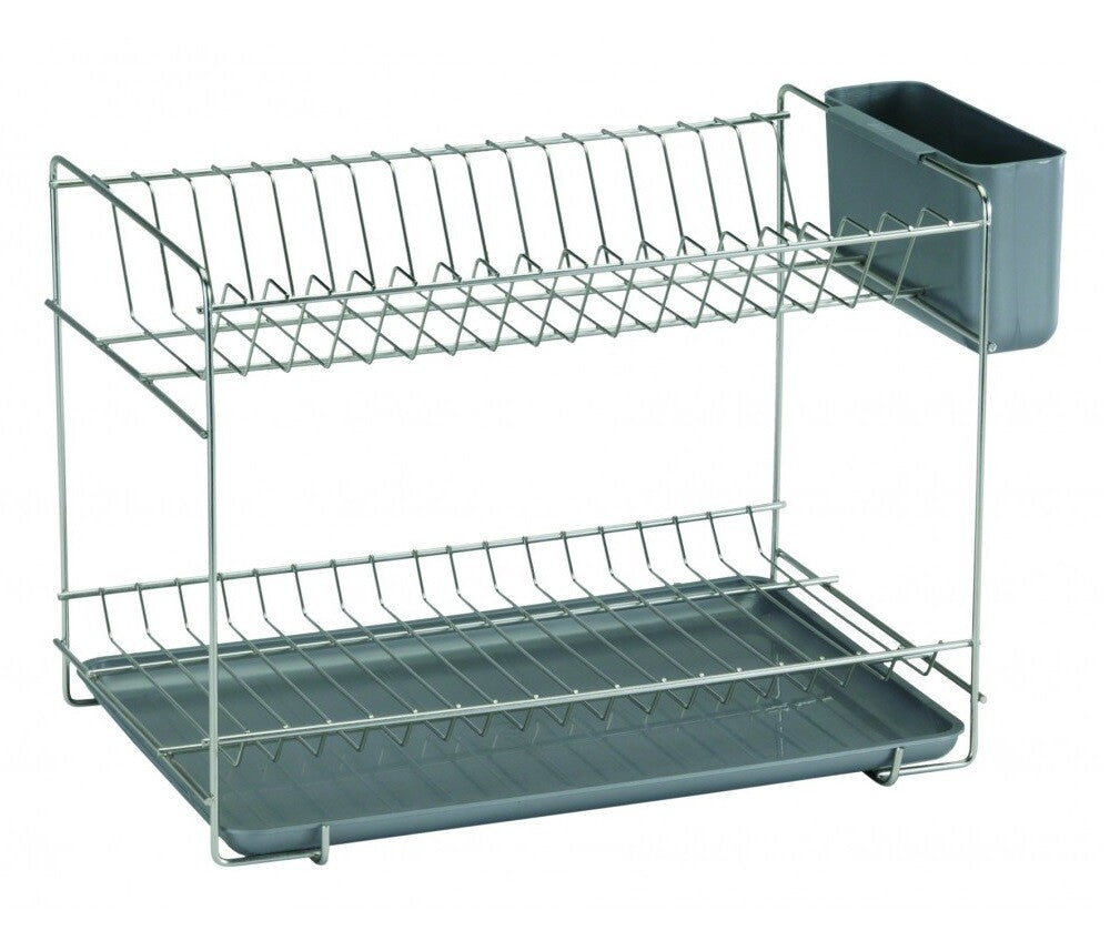90985 ESCURREPLATOS PEQUEÑO INOXIDABLE 18/8 18 PLATOS 38,5x25x28cm SAUVIC | Suministros Figmar