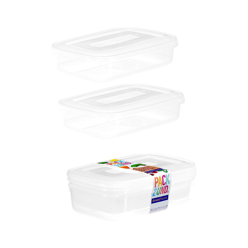 1007 PACK 2 TAPER PLASTICO RECTANGULAR 0,85L DANUBIO | Suministros Figmar