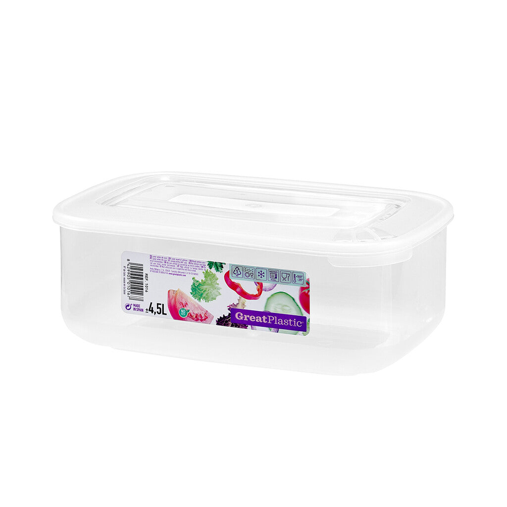 1016 RECTANGULAR PLASTIC TAPER 4.5L DANUBIO