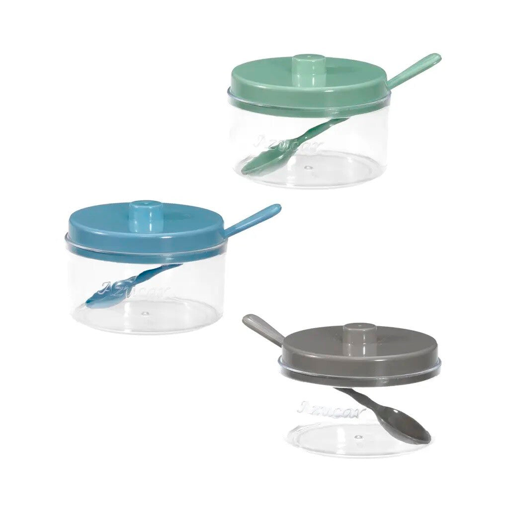 1067 ROUND TRANSPARENT SUGAR BOWL WITH SPOON