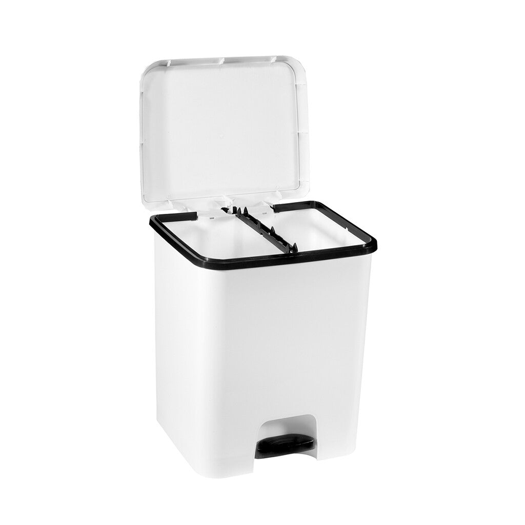 2543 DUO ECOLOGICAL PEDAL BIN WHITE 52L