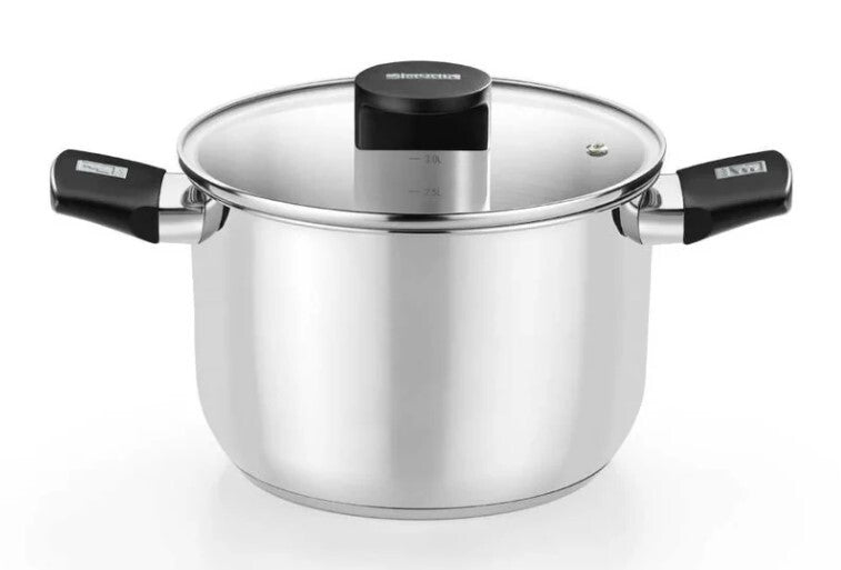 M240224 OLLA INOX 24cm CON TAPA VIDRIO ELITE MONIX