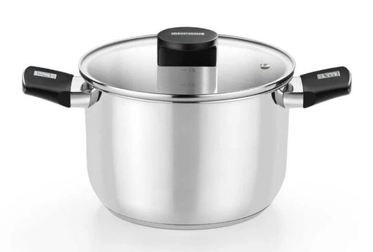 M240230 OLLA INOX 30cm CON TAPA VIDRIO ELITE MONIX