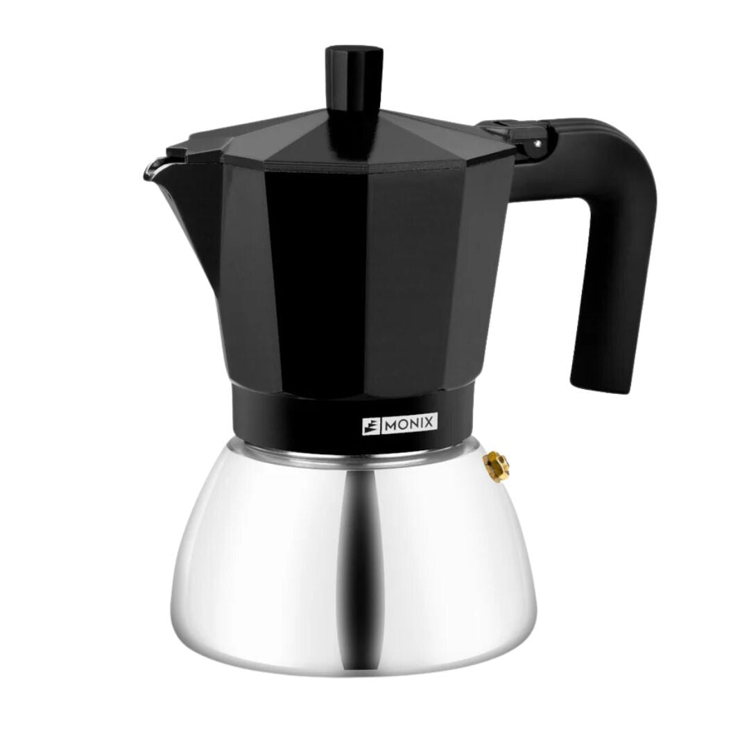 M863009 CAFETERA INOX 9 TAZAS NEGRA INDUCTION MONIX | Suministros Figmar