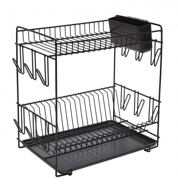 89023 ESCURREPLATOS GRANDE 18 PLATOS NEGRO 43x25x41,5cm SAUVIC