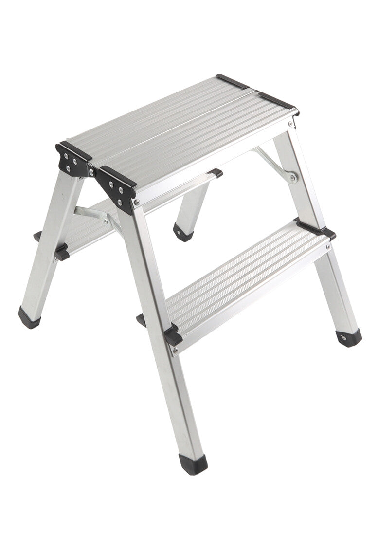 10047 ESCALERA ALUMINIO DOMESTICA 2 PELDAÑOS MADER