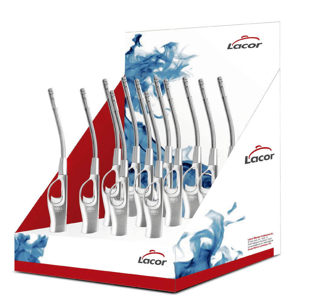 68977 DISPLAY 12 units LACOR FLEXIBLE ROD GAS LIGHTER