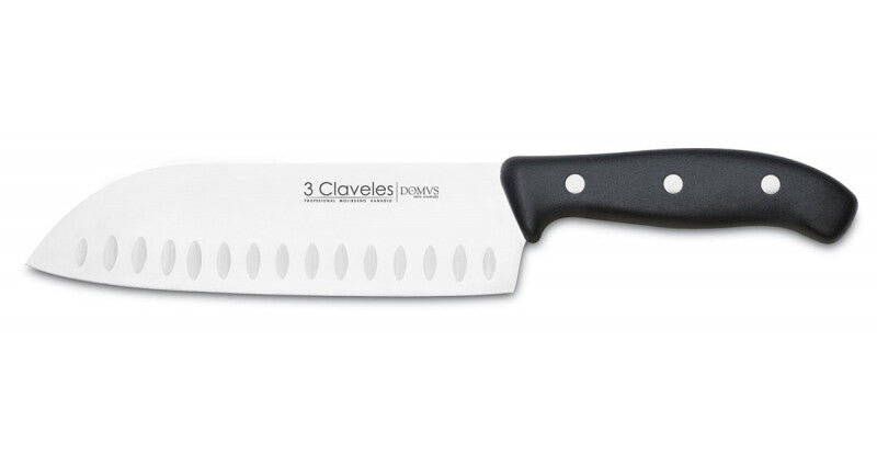 00957 CUCHILLO SANTOKU ALVEOLADO DOMVS 18cm 3C | Suministros Figmar