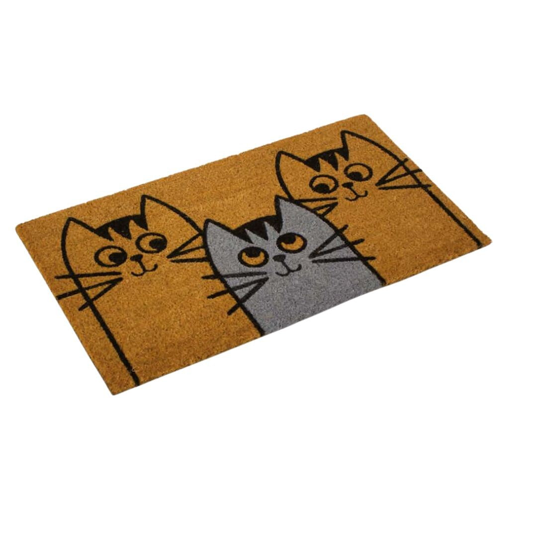 50224 FELPUDO COCO NATURAL MODELO GATOS 40x70cm DINTEX