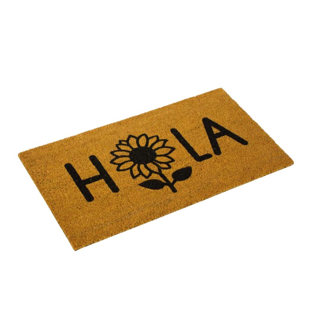 50229 FELPUDO COCO NATURAL MODELO HOLA GIRASOL 40x70cm DINTEX