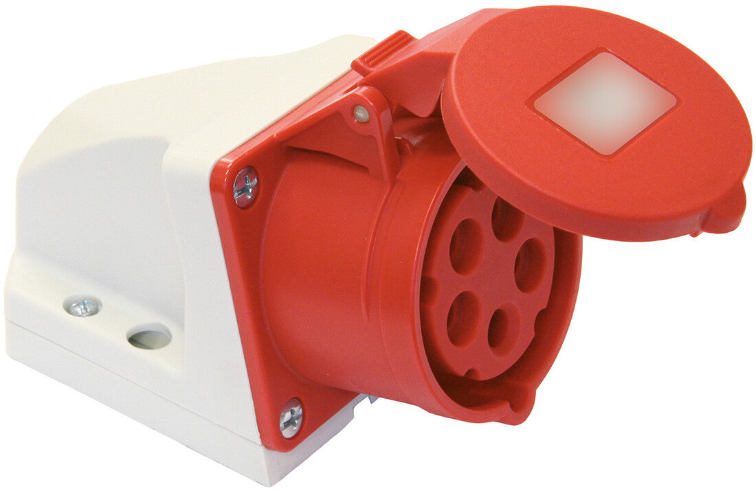 932142 BASE SUPERFICIE CETAC 3P+T ROJO 16A 400V SOLERA