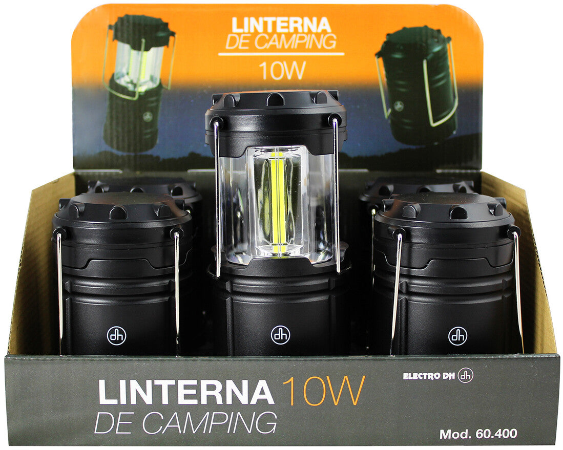 60.400 EXPOSITOR 6 LINTERNAS LED CAMPING 10W GANCH