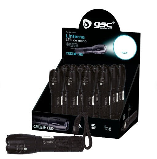 201825014 LINTERNA LED 10W CON ZOOM 3xAAA GSC
