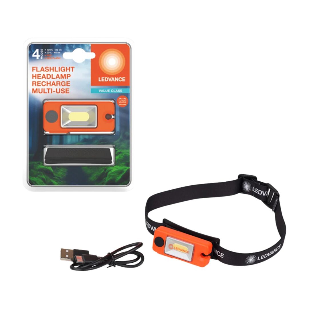 175701 LINTERNA LED DE CABEZA RECARGABLE 2W 80Lm LEDVANCE | Suministros Figmar