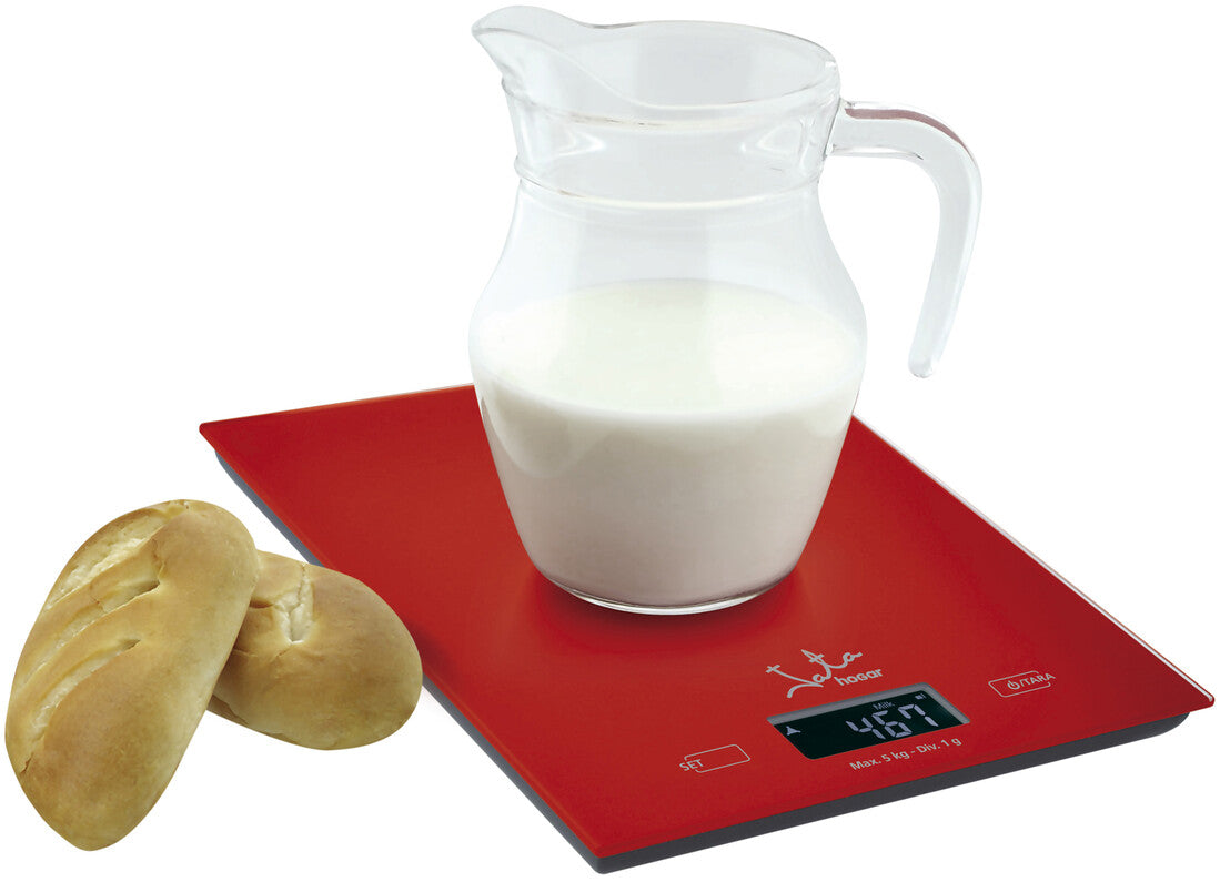 729R RED KITCHEN SCALE TEMPERIT GLASS JATA