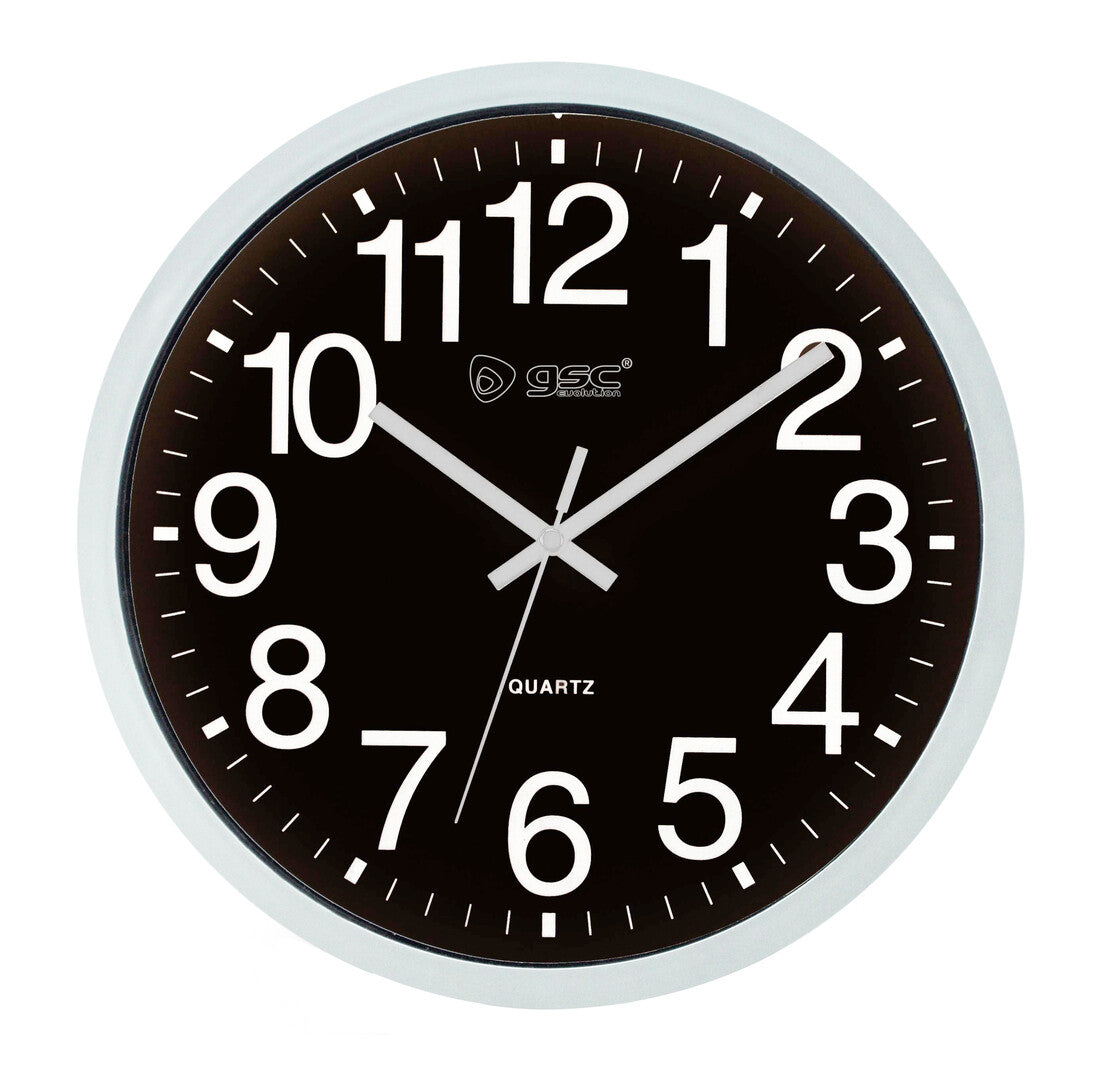 405005001 GSC BLACK CLASSIC CIRCULAR WALL CLOCK