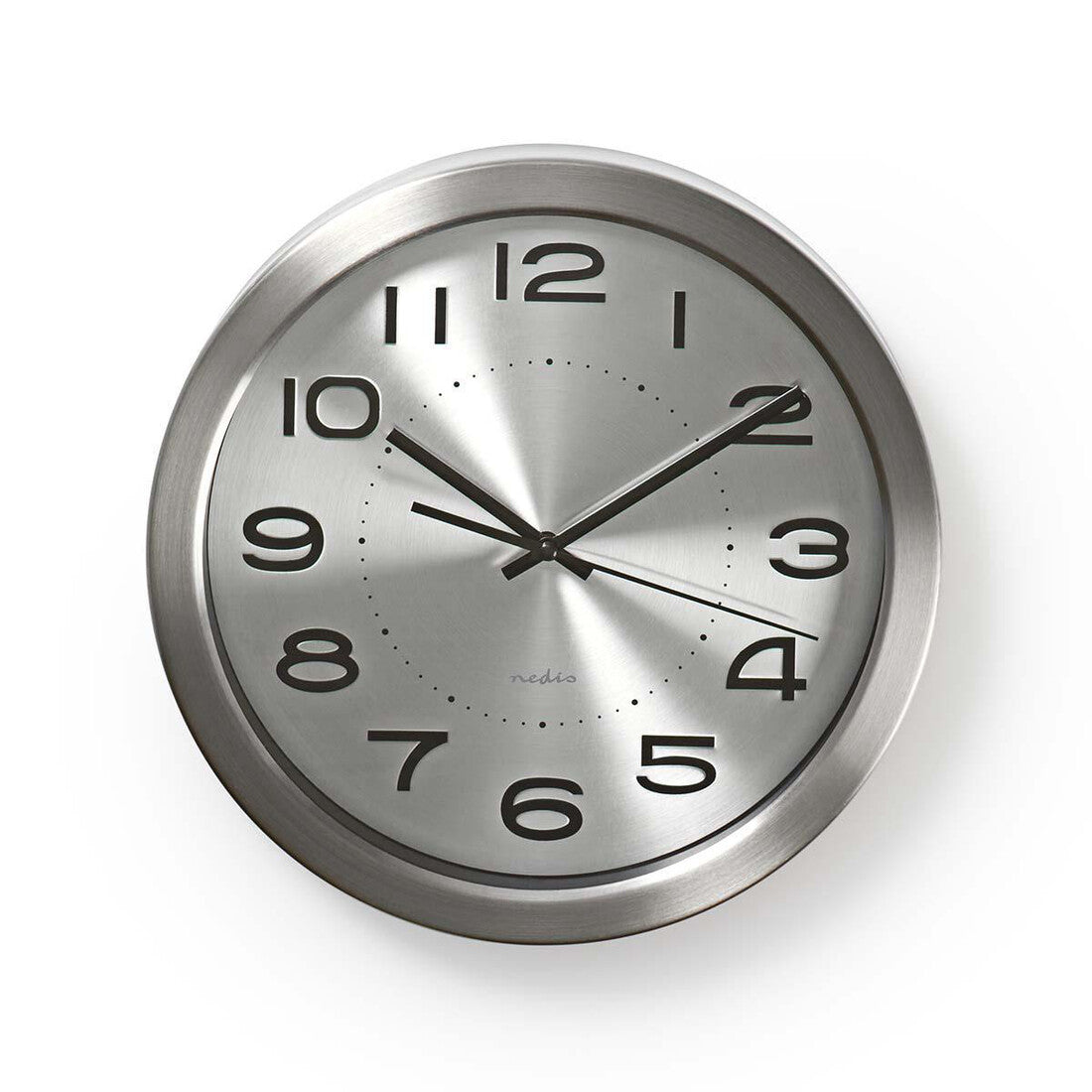 CLWA010MT30SR CIRC WALL CLOCK ø30cm GRAY STAINLESS STEEL NEDIS