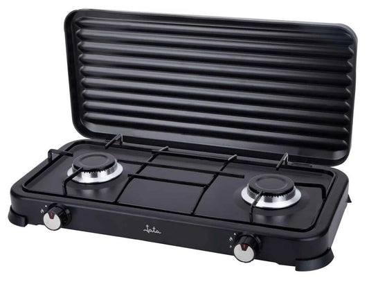 JECG2702  COCINA DE GAS NEGRA CON TAPA 2 FUEGOS JATA