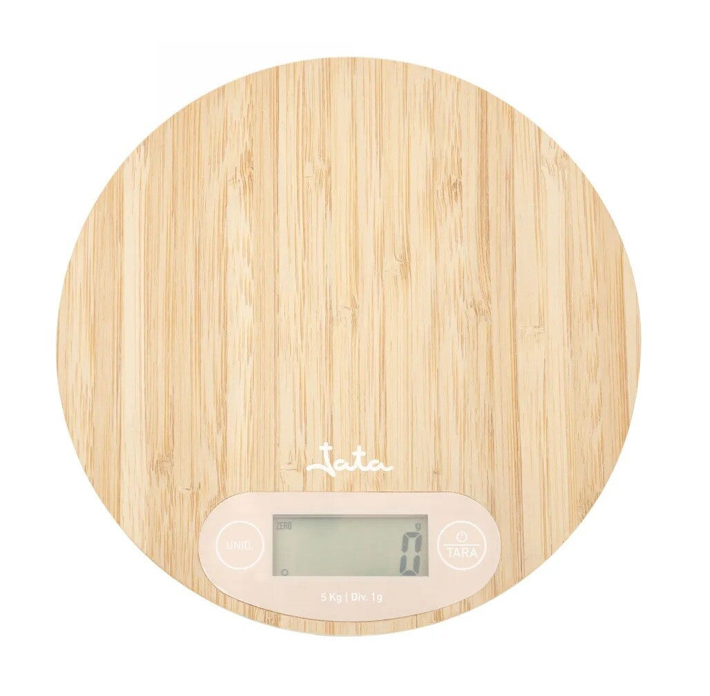 HBAL1110 BASCULA DE COCINA REDONDA BAMBU 5Kg JATA