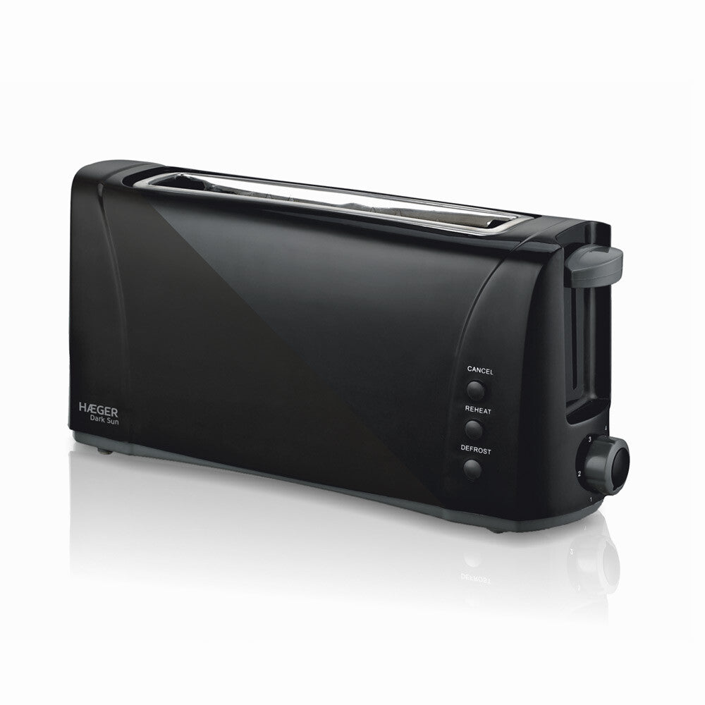 TO-100.007A TOSTADORA MULTIFUNCION RANURA EXTRA LARGA 1000W NEGRA DARKSUN HAEGER