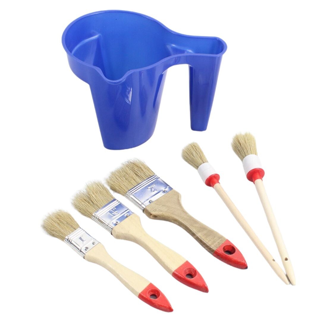 68119 JUEGO DE PINTURA RECIPIENTE 3 PALETINAS y 2 BROCHAS MADER