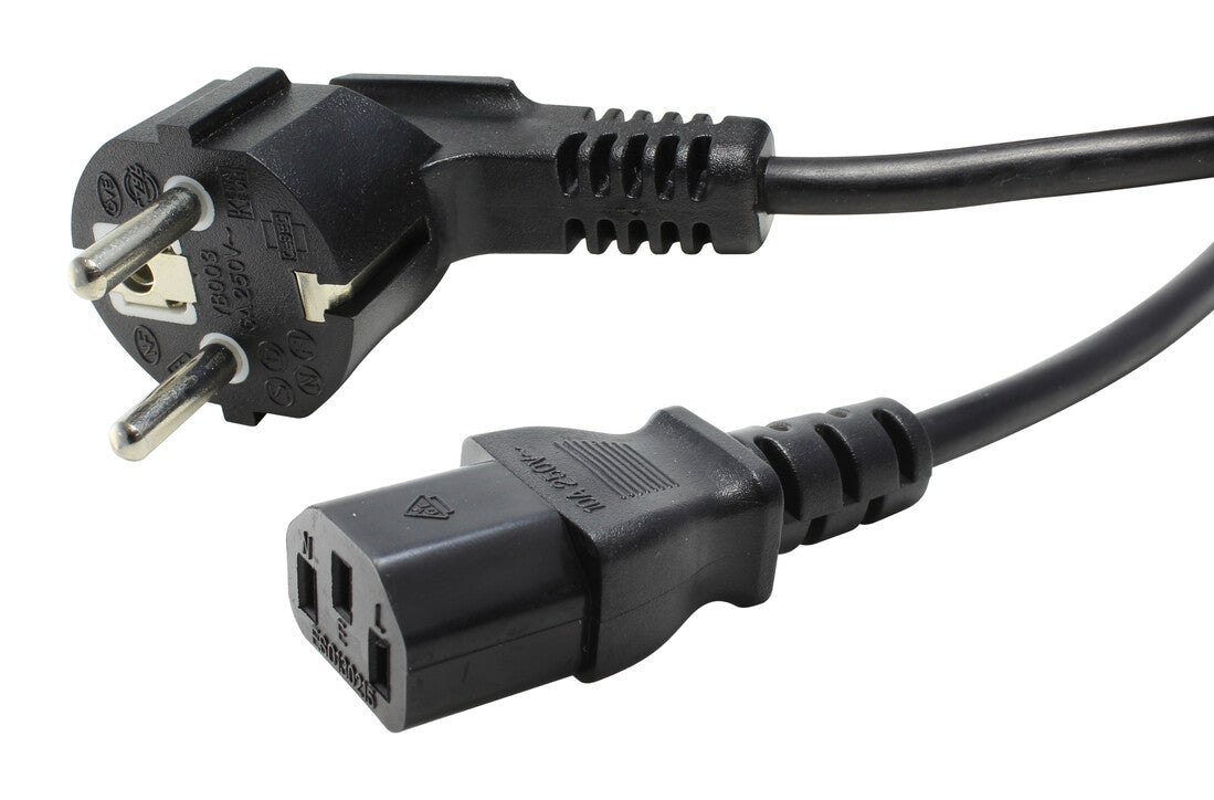 001100235 Computerverbindung Schuko auf dreipolige Buchse 1,8m GSC