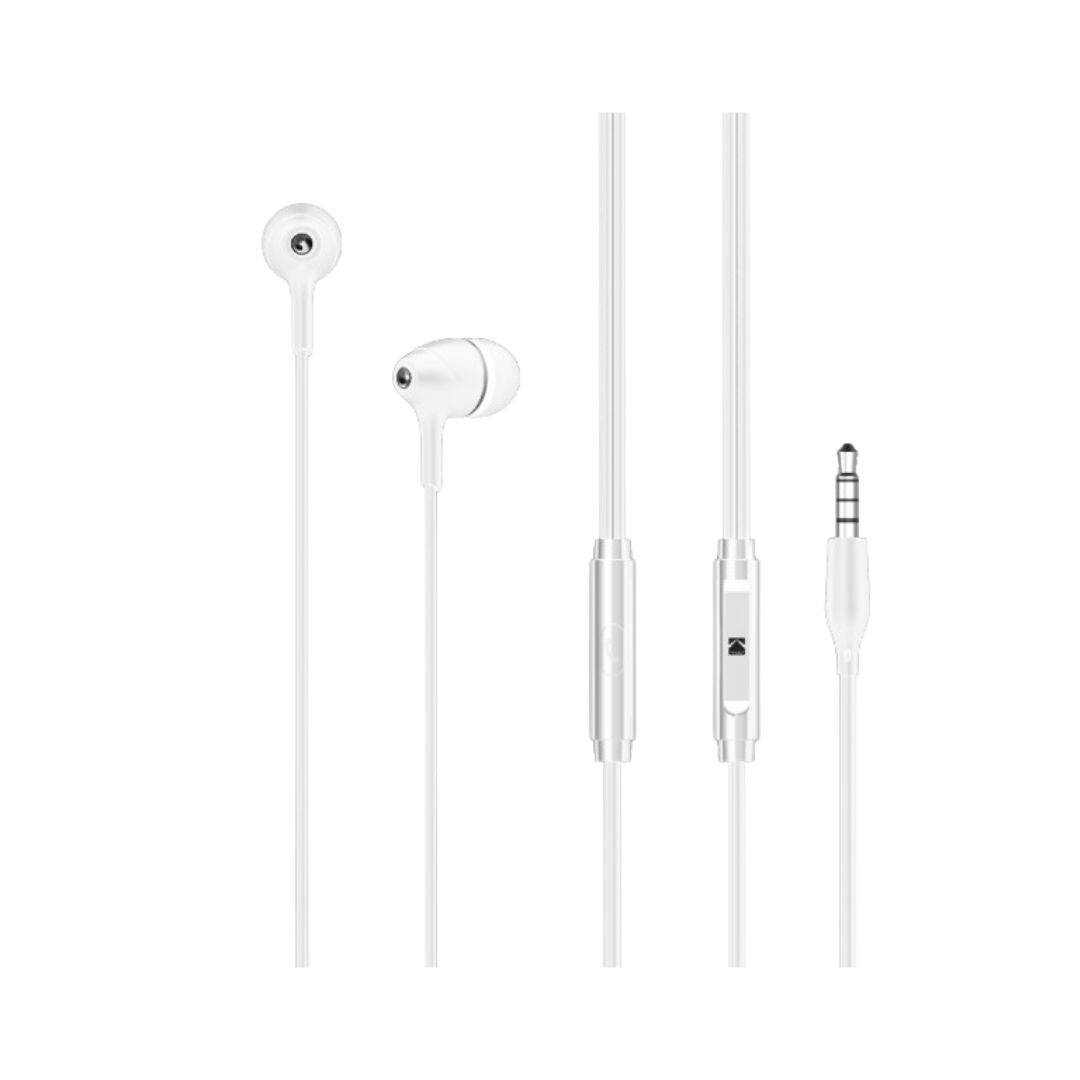 30425934 WHITE IN-EAR HEADPHONES 1.2m 165+ JACK 3.5mm KODAK