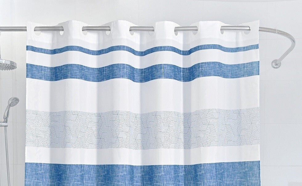 02912 CORTINA DE DUCHA ANILLA FACIL AMARA AZUL 180x200cm DINTEX | Suministros Figmar
