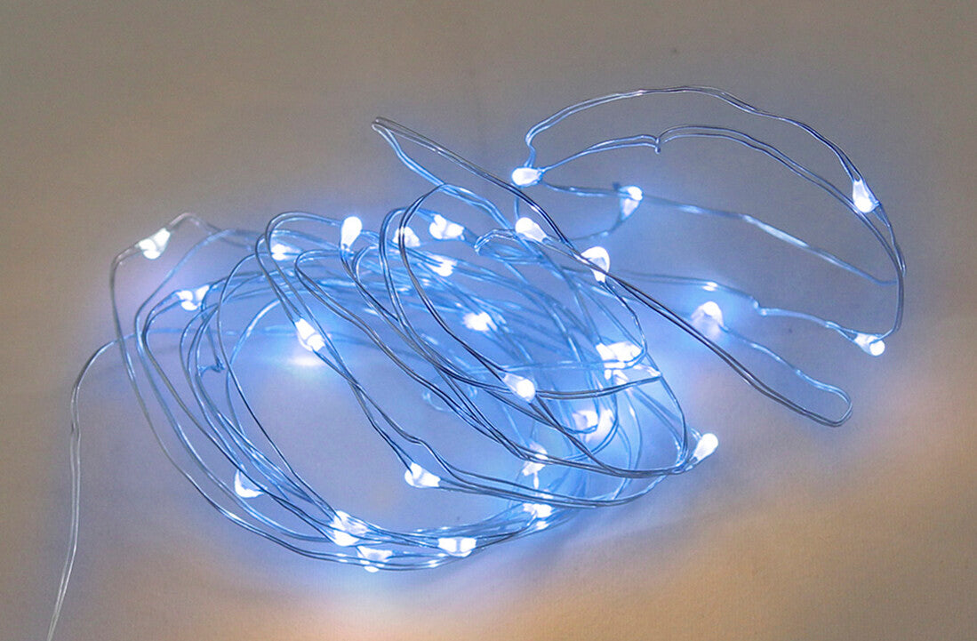 204805003 GUIRNALDA ALAMBRE LED AZUL 2MT PILAS