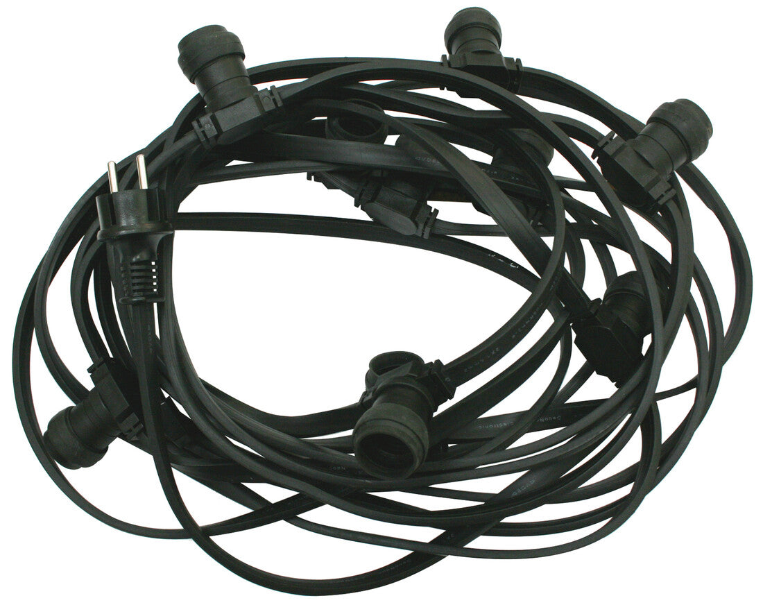 79.610/20 20m BLACK GARLAND WITH 20 E27 BASES IP65
