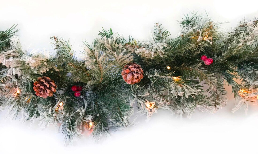 00523 BOA NAVIDAD LED C/NIEVE PIÑAS Y BOLAS 180cm | Suministros Figmar