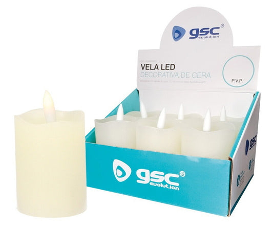 204800002 EXPOSITOR 6 VELAS DECORATIVAS LED CERA GSC