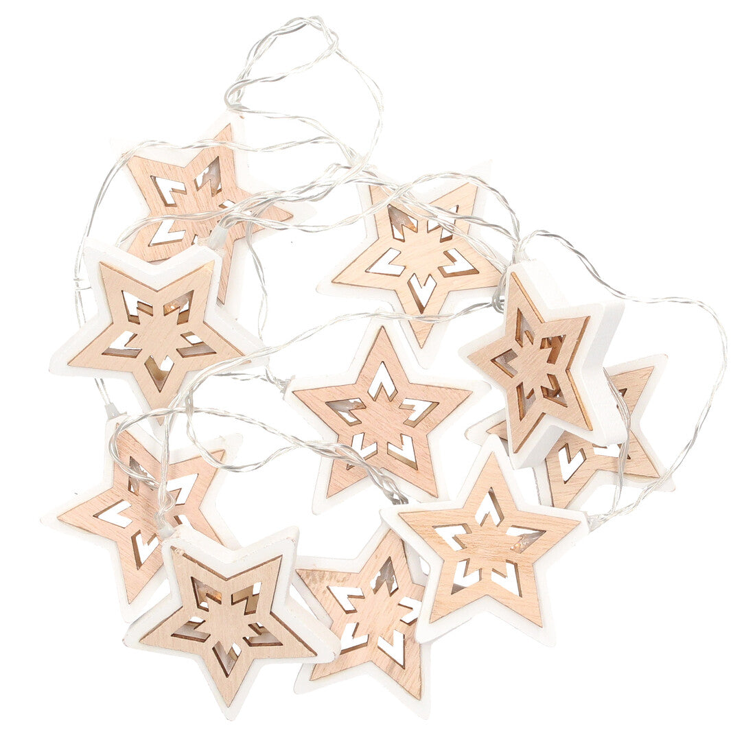 204600025 WOODEN LED STARS 1.35M WARM LIGHT GSC