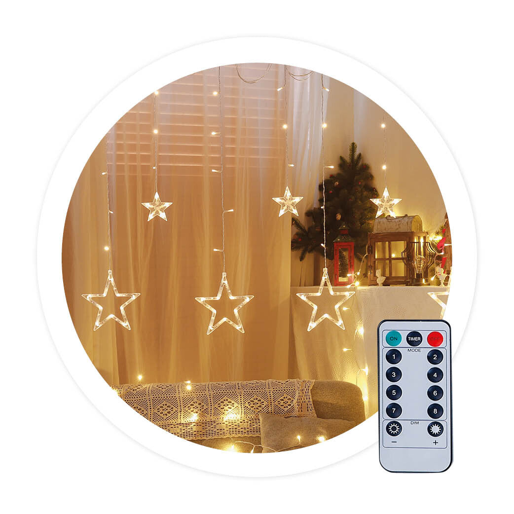 204605013 CORTINA LED CON ESTRELLAS 3,5M 8 FUNCIONES LUZ CÁLIDA IP44 GSC | Suministros Figmar