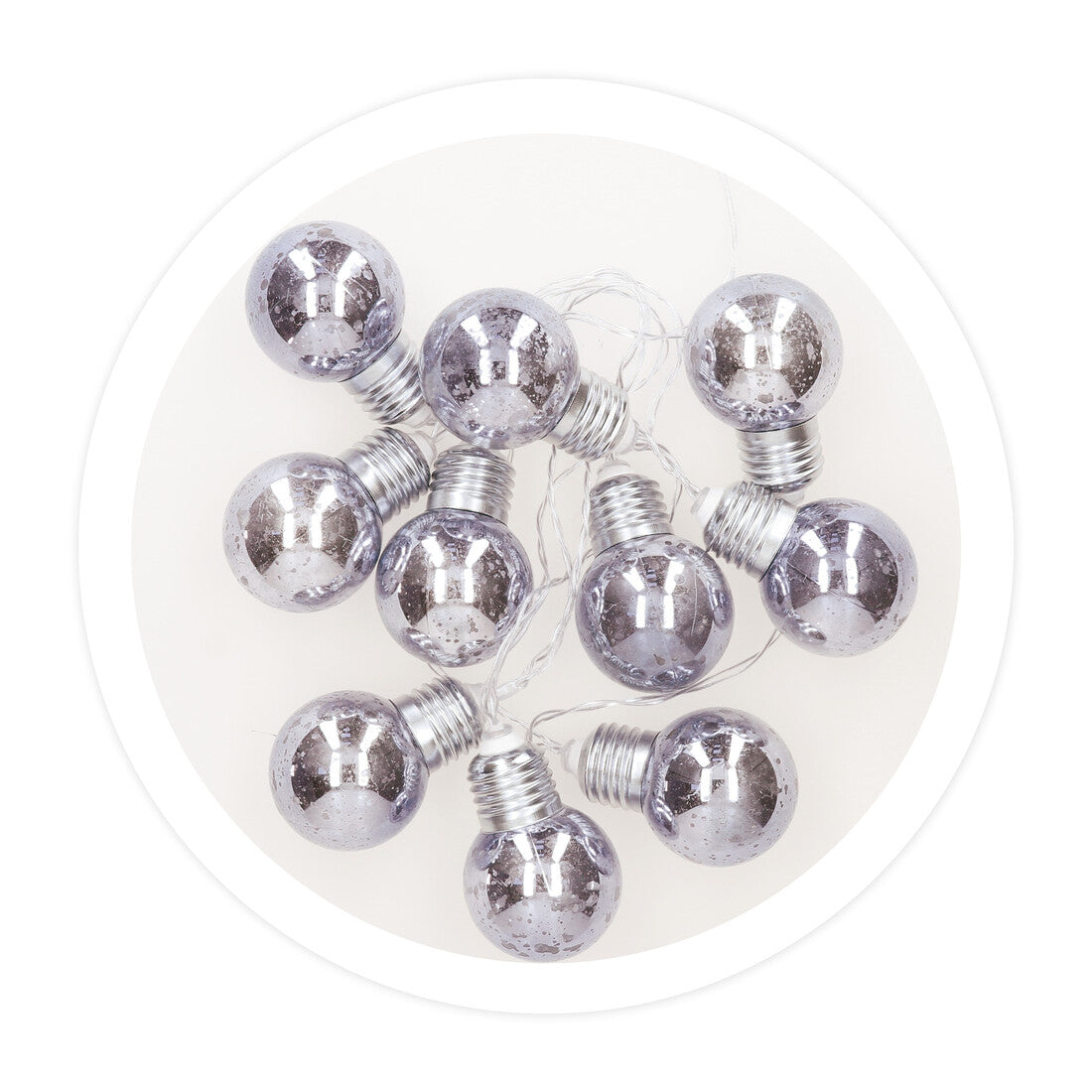204805021 GUIRNALDA LED DE BOMBILLAS PLATEADAS 1,35M LUZ FRÍA GSC | Suministros Figmar