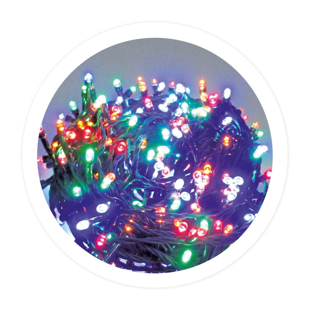 204600037 20m CLASSIC GARLAND 200 MULTICOLOR RED LED 8 FUNCTIONS IP44 GSC